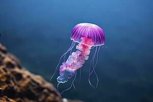 ai gerado malva ferrão roxa medusa. ai gerado. foto