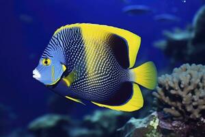 ai gerado lindo peixe anjo dentro a oceano. ai gerado foto