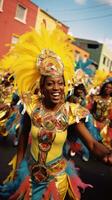 ai gerado o captura a energia do uma carnaval parada foto