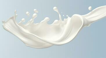 ai gerado branco leite respingo isolado em fundo, líquido ou iogurte respingo, 3d ilustração. generativo ai foto
