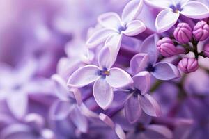 ai gerado lilás Flor macro fundo com cópia de espaço. ai gerado foto