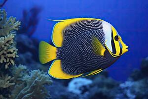 ai gerado lindo peixe anjo dentro a oceano. ai gerado foto