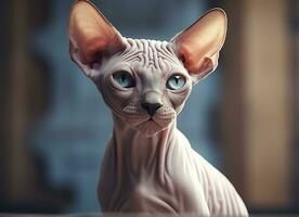 ai gerado lindo foto sphynx gato conceito, contemporâneo natural e humor social fundo. generativo ai