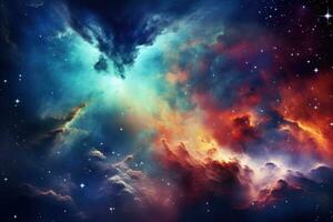 ai gerado estrelas do uma planeta e galáxia dentro uma livre espaço elementos do isto imagem mobiliado de nasa, colorida espaço galáxia nuvem nebulosa, estrelado noite cosmos, ai gerado foto