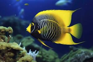 ai gerado lindo peixe anjo dentro a oceano. ai gerado foto