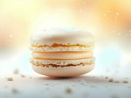 ai gerado creme cor macaroon com baunilha sabor minimalismo. gastronomia fotografia. alta resolução ai generativo foto