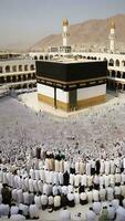 ai gerado eid al-fitr espírito meca kaaba dentro Ramadã celebração foto