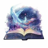 ai gerado galáxia celestial fantasia livro aguarela para camiseta Projeto. ai gerado foto