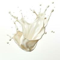 ai gerado hiper-realista foto do leite respingo isolado em uma branco fundo