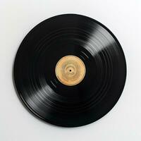 ai gerado vinil registro em branco fundo. gravação, música, música foto