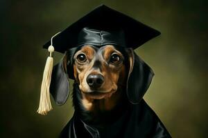 ai gerado recompensador graduado cachorro escola. gerar ai foto