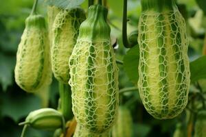 ai gerado murcha verde luffa plantar com amarelo infecção doença. gerar ai foto