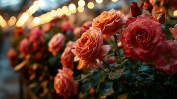 ai gerado grampo do rosas dentro panelas dentro uma flor fazer compras foto