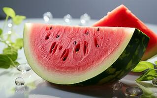 ai gerado uma peça do vermelho Melancia que é uma delicioso fruta foto