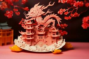 ai gerado convite Projeto feliz chinês Novo ano conceito para festivo celebração foto