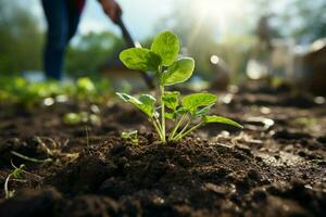 ai gerado verde iniciativa Novo árvore plantado Como parte do a luta contra clima mudança ai gerado foto