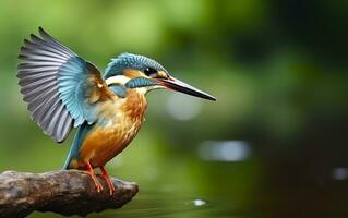 ai gerado a comum martinho pescatore zonas úmidas pássaro colori penas a partir de diferente pássaros. generativo ai foto