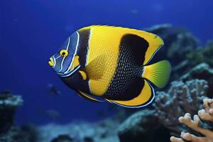 ai gerado lindo peixe anjo dentro a oceano. ai gerado foto