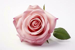ai gerado Rosa rosa isolado em branco fundo. ai gerado foto