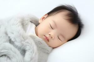 ai gerado recém-nascido bebê é dormindo , amoroso, alegre, ai gerado foto