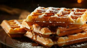 ai gerado salgado lanche waffle Comida foto