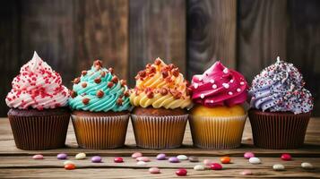 ai gerado tratar confeitaria Bolinho Comida foto