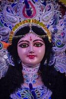 Devi durga feroz deusa, simbolizando força, proteção, e divino graça dentro hindu mitologia foto