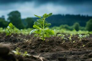 ai gerado verde iniciativa Novo árvore plantado Como parte do a luta contra clima mudança ai gerado foto