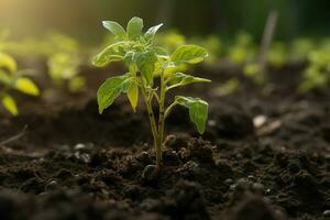 ai gerado de Meio Ambiente mordomia uma árvore ser plantado para contribuir para clima mudança mitigação ai gerado foto