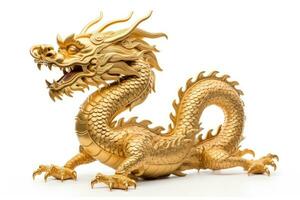 ai gerado dourado chinês Dragão. uma símbolo do sorte e prosperidade durante chinês Novo ano celebrações. foto