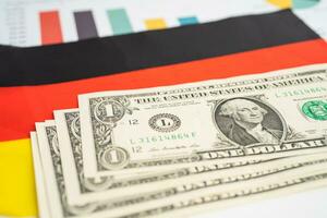 nos dólar notas em Alemanha bandeira fundo, o negócio e finança. foto