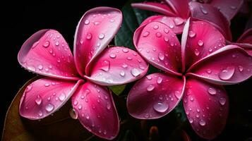 ai gerado profundo Rosa plumeria depois de uma chuva outono foto