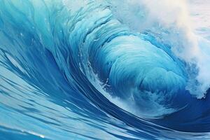 ai gerado mar onda para surfar em água superfície foto