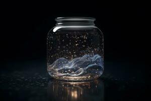 ai gerado espaço dentro uma vidro jar. neural rede ai gerado foto
