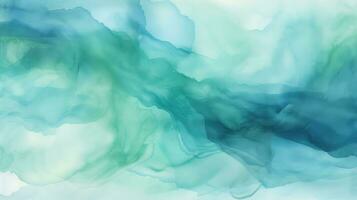 ai gerado abstrato fundo com azul e verde tinta dentro água foto