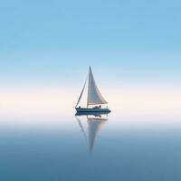 ai gerado minimalista foto uma navio em mar