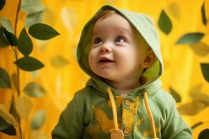 ai gerado frondoso chique infantil simples inspirado na natureza guarda roupa foto