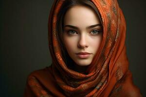 ai gerado lindo mulheres vestindo hijab generativo ai foto