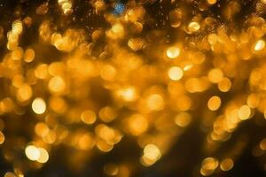 ai gerado amarelo Natal bokeh fundo foto