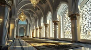 ai gerado surpreendente arquitetura Projeto do muçulmano mesquita Ramadã foto