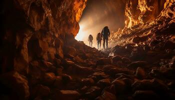 ai gerado revelação mistérios dentro a profundidades do espeleologia foto