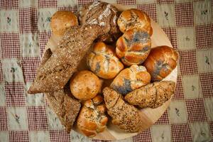 grupo do diferente tipos do pão e padaria produtos foto