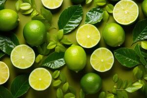 ai gerado Lima fruta em isolado cozinha mesa fundo profissional publicidade fotografia foto