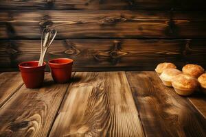 ai gerado foto do Comida ingredientes com uma cozinha mesa fundo profissional publicidade Comida fotografia