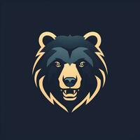 ai gerado uma plano vetor logotipo do uma Urso cabeça. generativo ai foto