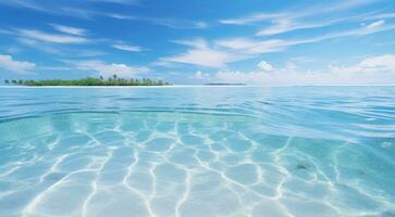 ai gerado topo Visão do a mar, oceânico visualizar, coral azul água foto