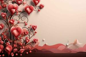 ai gerado romântico chocolate dia dos namorados dia bandeira, espaço para texto - elegante amor fundo para saudações e anúncios foto