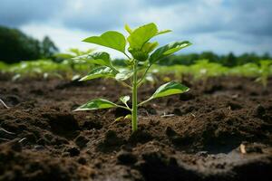 ai gerado de Meio Ambiente mordomia uma árvore ser plantado para contribuir para clima mudança mitigação ai gerado foto