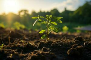 ai gerado verde iniciativa Novo árvore plantado Como parte do a luta contra clima mudança ai gerado foto