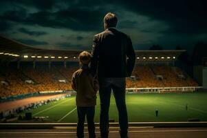 ai gerado solidário homem filho beisebol família. gerar ai foto